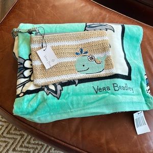 NEW Vera Bradley Beach Towel and Matching Seashore Wristlet